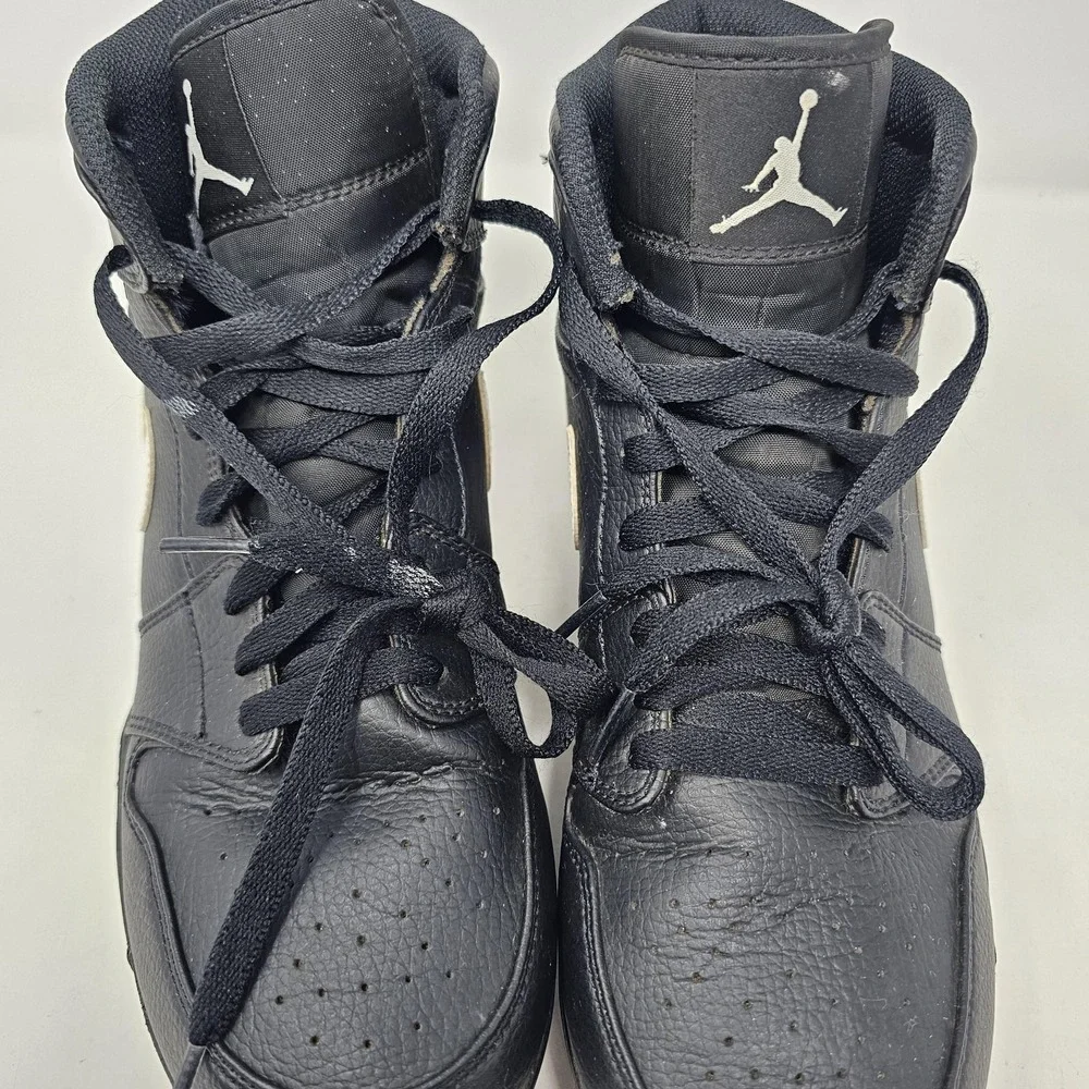 Nike Jordan 1 Retro MCS Baseball Cleats Mens 9 Black White Leather FJ6805-001